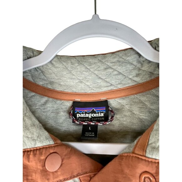 Patagonia Organic Cotton Quilt Snap-T Pullover Sweater Drifter Grey w/quartz coa - Picture 4 of 8